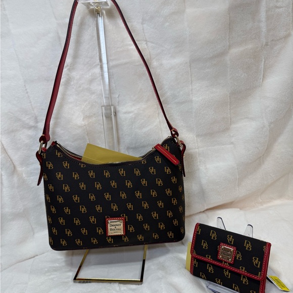 Dooney & Bourke Black and Gold Shoulder Bag Set